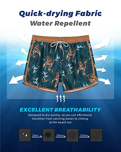 SURF CUZ Mens Swim Trunks 5" Swim Shorts Vintage Bathing Suits with Mesh Lining 80s 90s Retro Swimwear Board Shorts4