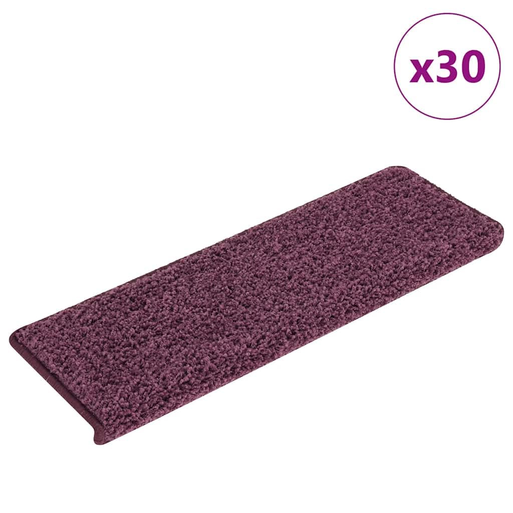 Tappetini per gradini 30 pezzi 65 x 21 cm viola scuro