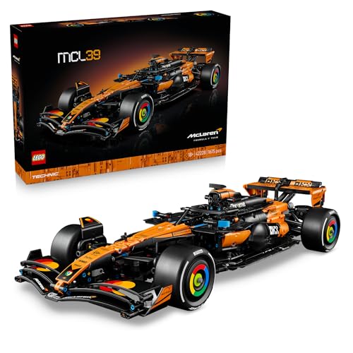 LEGO Technic McLaren MCL39 F1 Car 42228 Model Kit 2025 Authentic Livery With Suspension Steering V6 Engine DRS Gearbox Collectable for Motorsport Fans Gift for Ages 18+ (1675 Pieces)