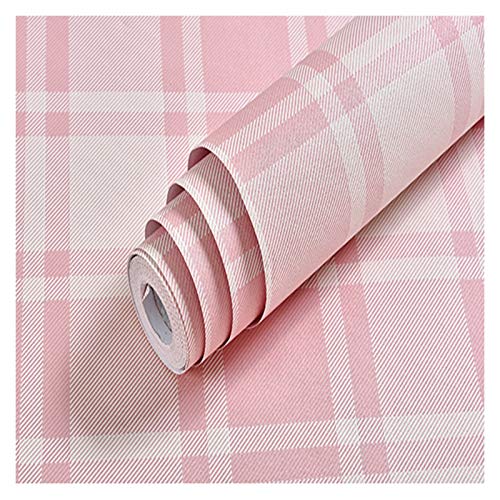 Papier peint rose à grande grille rouleau de 0,6 x 10 m pour chambre de fille et dortoir