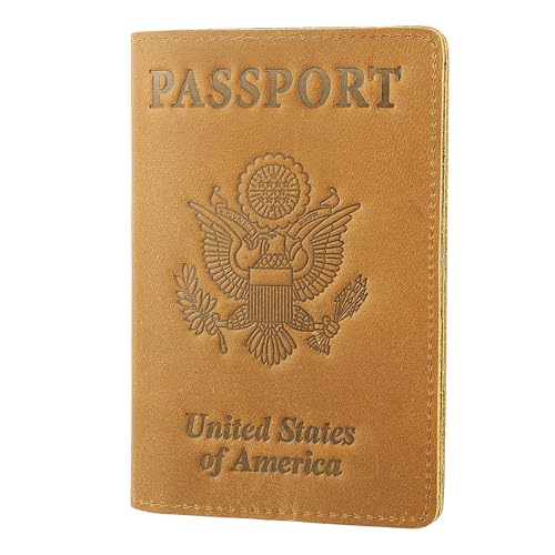 RFID Blocking Passport Holder Travel Wallet (Brown)