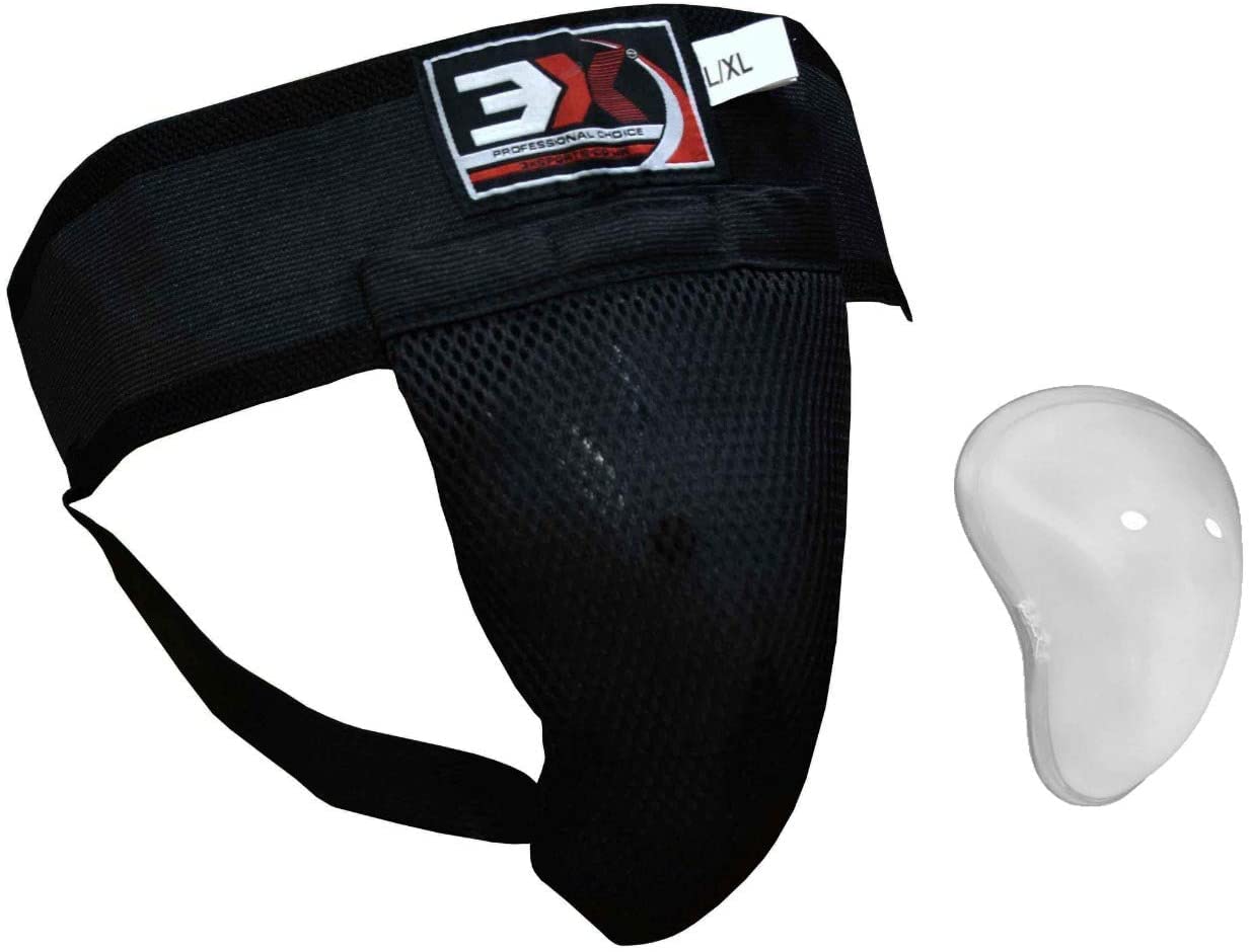 3X Professional Choice Groin Guard for Boxing, Muay Thai, Martial Arts Training, Jockstrap Abdominal Protector for Karate and Taekwondo
