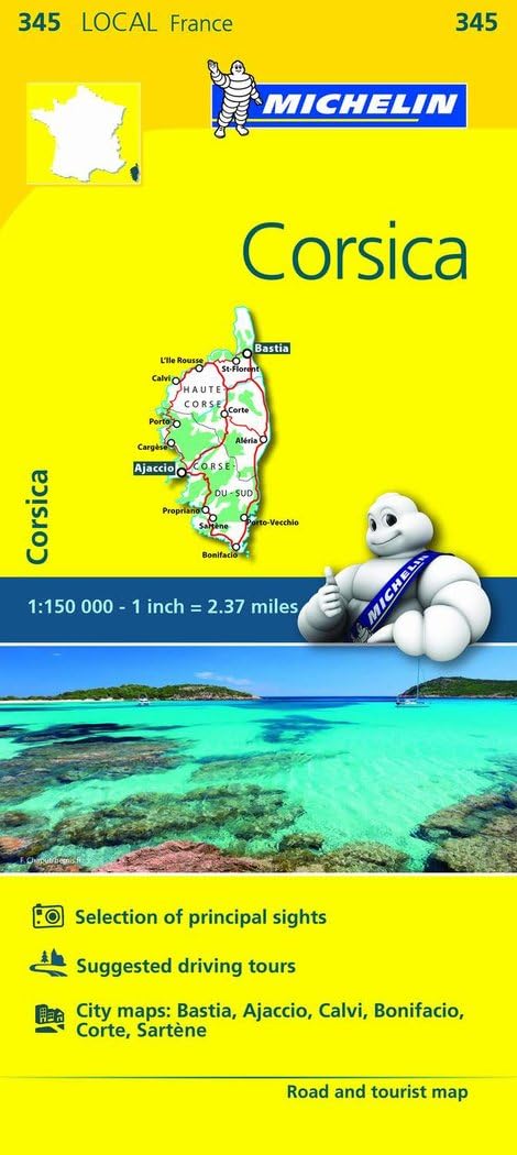 Corse-du-Sud, Haute-Corse - Michelin Local Map 345
