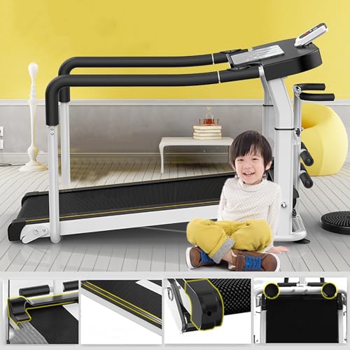 Image of Walking Pad Treadmill for Senior, Foldable Exercise Treadmill with Stable and Safe Structural Design, LCD Display for Elderly, Long Handrail for Balance