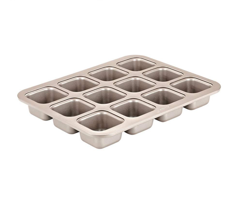 Molde para pasteles de metal molde para pasteles de pan cuadrado para el hogar molde para hornear antiadherente para 12 tazas molde para hornear