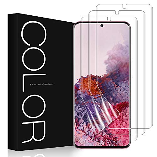 G-Color Galaxy S20 5G 6.2" Protection Écran [3 Pièces], [Support Empreintes Digitales,Compatible Coque][sans Bulle,Anhydre Installation] [Pas Vitre] Film Protection Écran pour Samsung Galaxy S20