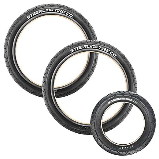 Steerling Tire Co Two 16" x 1.75 R and One 12.5" x 2.25 F Wheel Replacement Tires for BOB Revolution SE/Pro/Flex Strollers & Stroller Strides - The Perfect BOB Stroller Tire Replacement Set - 3 Pack