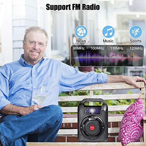 Verkstar Portable Karaoke Machine, PA System Speaker Wireless Bluetooth Rechargeable Speaker Toys for Kids & Adults Party With Disco Ball, Wired Microphone
