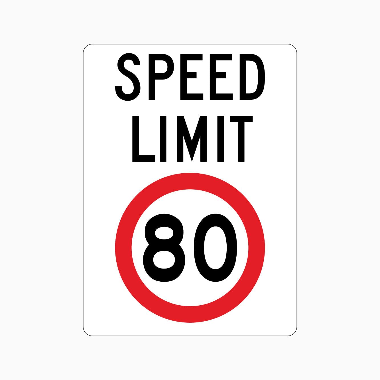 SPEED LIMIT 80km Sign Traffic Metal Tin Sign 8 x 12 inch for Industrial & Commercial Series