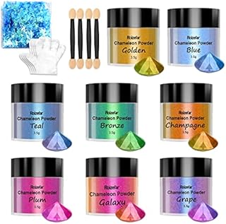 Chameleon Mica Powder, 8 Colours x 3.5g Epoxy Pigment Metal Powder for Soap Paint, Jewelry Making, Nail Polish, Painting, Epoxy, Candle Making, Bath Bombs, Slime