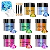 polvo de mica cosmetico Buena calidad: Nuestro polvo de mica tiene un efecto cubriente visible. Solo se requiere una pequeña cantidad de uso para obtener excelentes resultados. Estos colores se pueden usar solos o mezclados con otros colores para lograr tu color favorito. Dé rienda suelta a su creatividad ilimitada.
