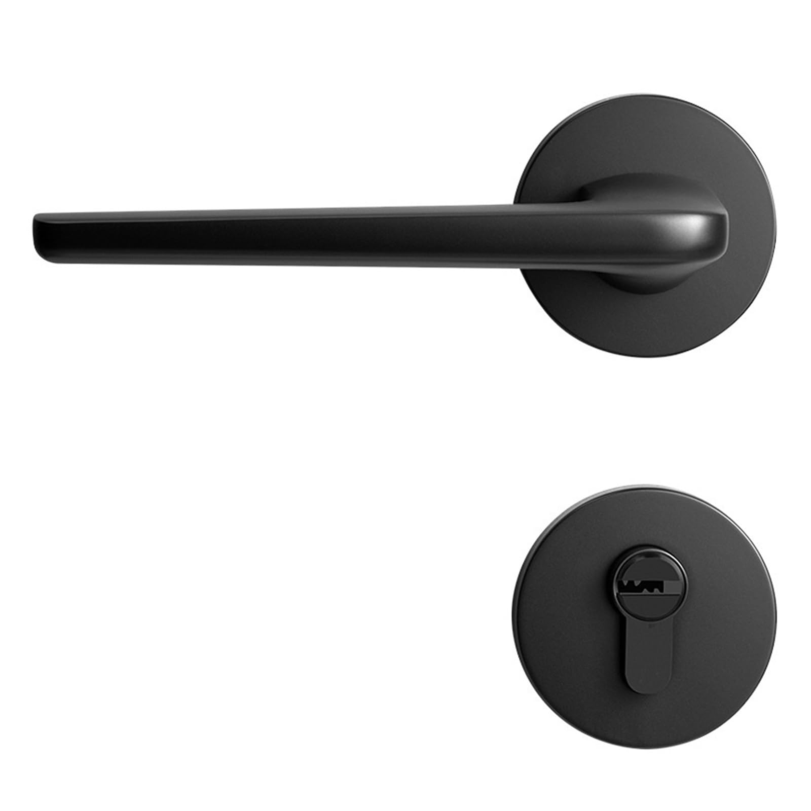 Cerradura de puerta interior negra de estilo nórdico moderno dividida para dormitorio