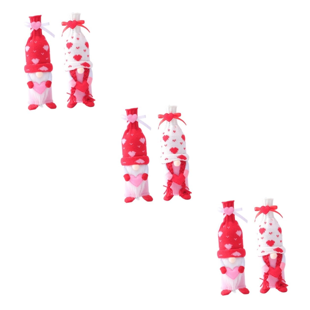 Mobestech 3 Ensembles Housse De Bouteille De Vin GNOME Capuchons De Bouteille De Vin Manchons De De Manchons De De De Poupée GNOME Housses De 2 pièces * 3