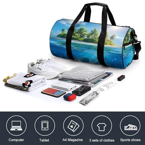 Tropical Island Snorkeling Fish Gym Bag Travel Duffel Bag Lightweight Carry On Weekender Bag Tote Bags for Women Men4