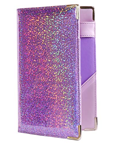of Course Holographic Glitter Server Book for Waitress and Waiter Zipper Pocket 8x5 Organizer Wallet | 10 Money Pockets | Original 2 Tone Interior | Cute Fits Aprons (Pixie Dust)