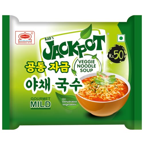 Image of Kab's Jackpot Veggie Noodle Soup, 3.53 oz / 100 gm (Pack of 10)