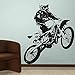 olwonow Courses De Motocross Autocollant Moto Cross Sticker Mural Papier Peint Salon Art Déco Vinyle-92X113Cm