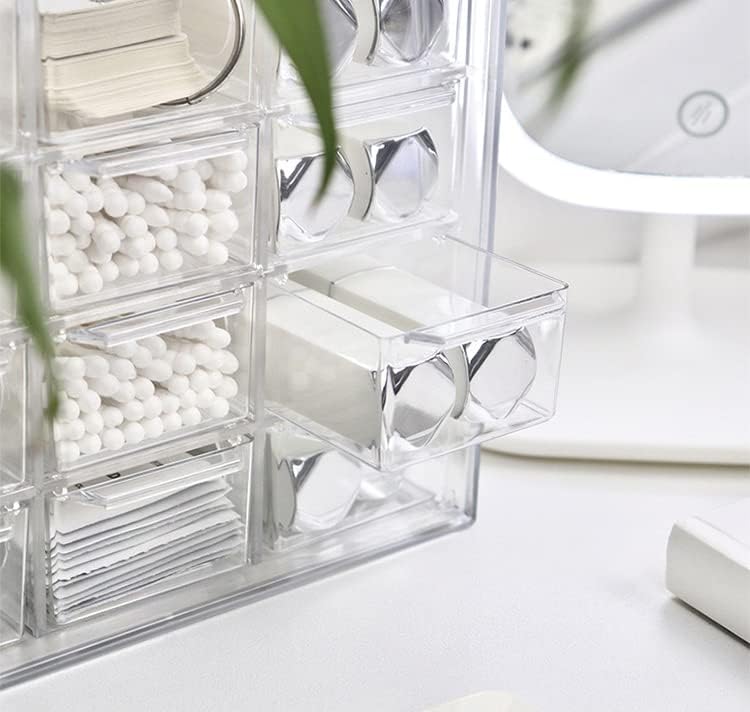 Miniatura 5 de Mini cajón de escritorio con 12 compartimentos, organizador de escritorio de plástico, suministros de oficina y caja de almacenamiento de joyas para