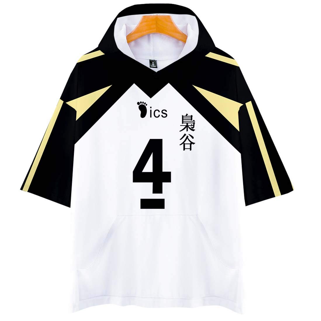 Flyself Women's Color C Anime Haikyuu Cosplay Hooded T-Shirt Karasuno High School Volleyball Tee 3D Printed Short Sleeves Summer Tops