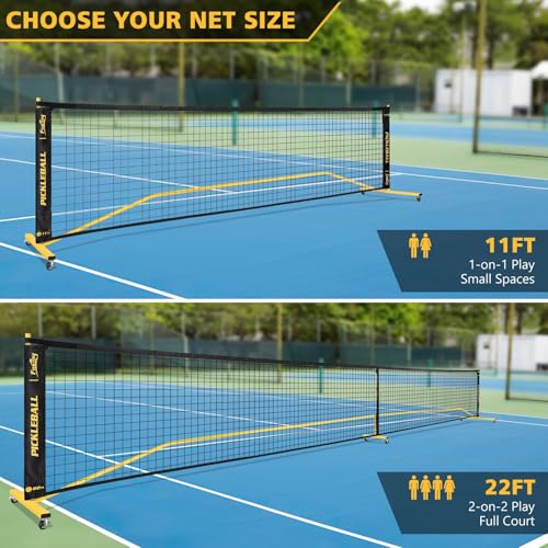 Fostoy Portable Pickleball Net Set with Wheels, 22 FT & Half Court 11 FT - image 3