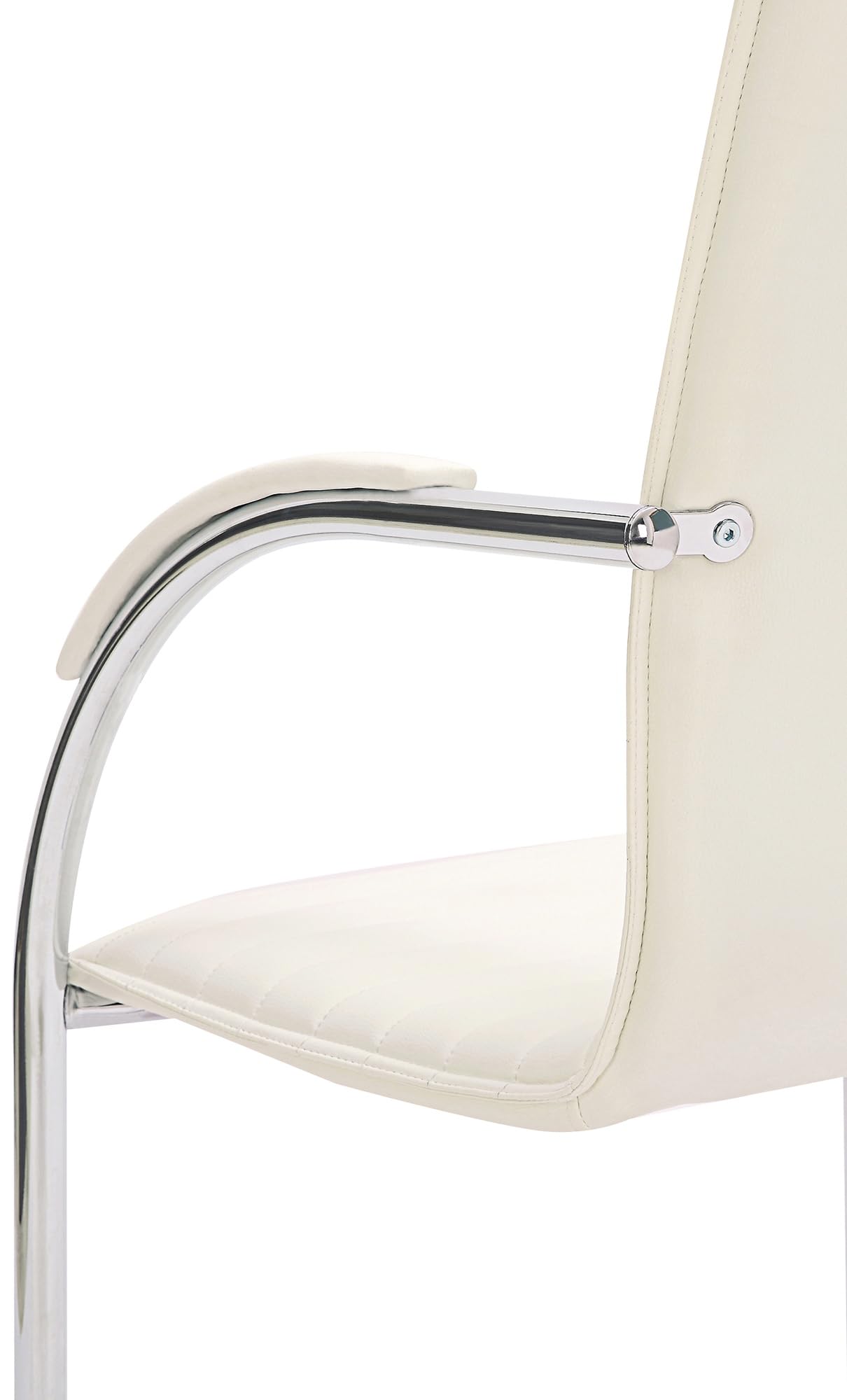 CLP Chaise Visiteur Tira Similicuir I Chaise Cantilever avec Assise rembourrée, Couleur:Blanc