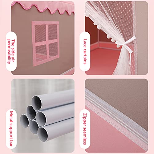 Foppla Children Play Tent Princess Castle House 51.2 x 39.4 x 47.2 Inch Game Room Cartoon Easy Assemble Playhouse Tent Toys Gifts for Boys Girls Indoor and Outdoor (Pink)(pink) - Image 6
