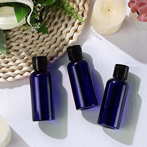 100 Pack 2 oz Plastic Empty Bottles with Flip Cap Travel Size Containers with Flip Cover Cap Plastic Squeeze Bottles Refillable Dispensing Bottles with 5 Funnels Liquid Lotion for Travel (Blue) - Image 5