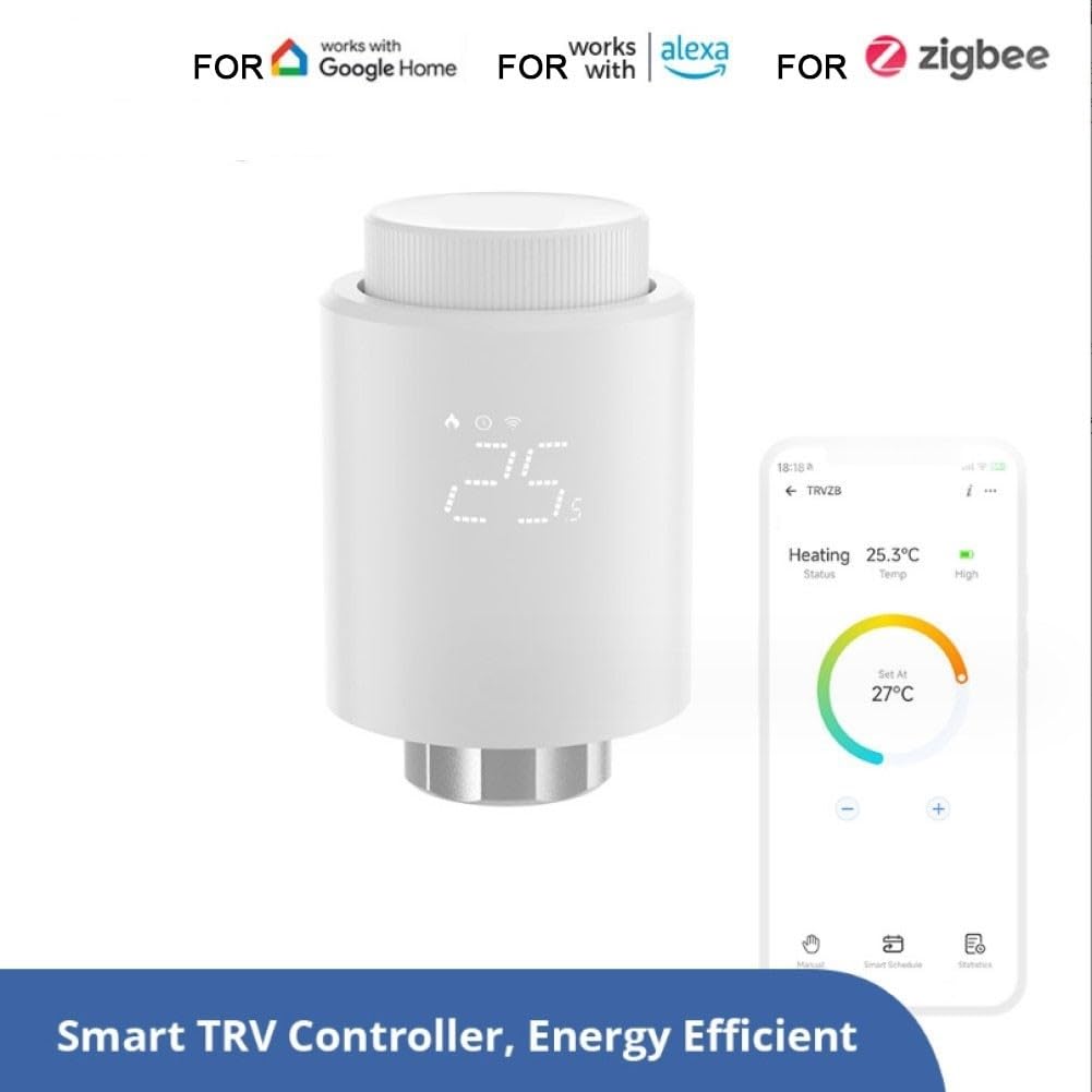 Termostatyczny zawór grzejnikowy do inteligentnego sterowania domem, do ZIGBEE 3.0, kompatybilny z NSPanel Pro, ZB Bridge Pro, ZBDongle-E, zdalna aplikacja i sterowanie głosowe przez ALEXA