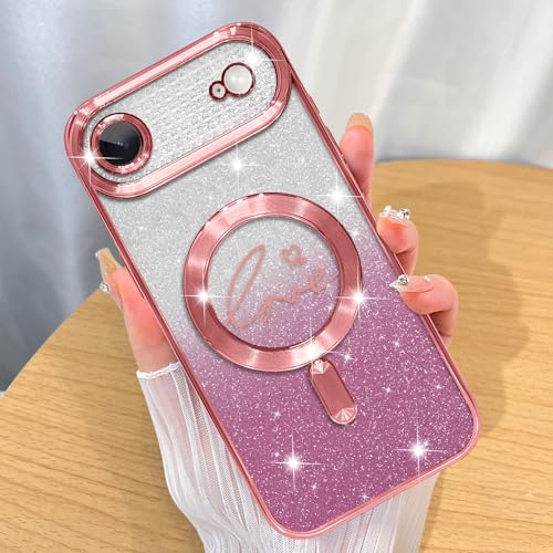 Image of ZIYE Magnetic Case Designed for iPhone Air Glitter Case-Pink