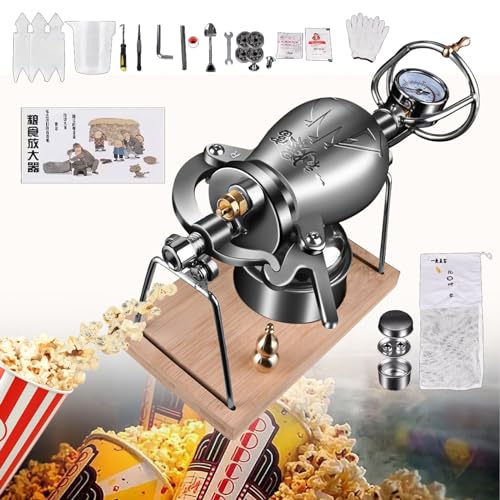 3. Macchina per popcorn manuale: ACCESSORI COMPLETI: Abbiamo preparato per voi accessori completi per il nostro prodotto. L'elenco dei prodotti include: la piattaforma in legno decorata, la zucca in metallo decorata, il manuale di istruzioni, il contenitore per popcorn, il kit di strumenti di supporto, la borsa e i guanti. La base in legno massello vi permette di mostrare al meglio la vostra macchina per popcorn. La macchina per popcorn retrò è un regalo vintage perfetto per papà, mamm