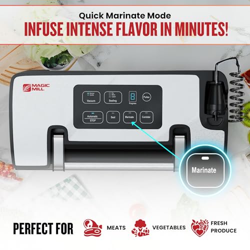 Image of Magic Mill Pro Liquid Vacuum Sealer Machine, New Patent Technology for Liquid, Dry, Moist Food, Upgraded Handle Lock, 90Kpa Bag Storage, Built-in Cutter, Removable Drip Tray, Double Seal for Freshness