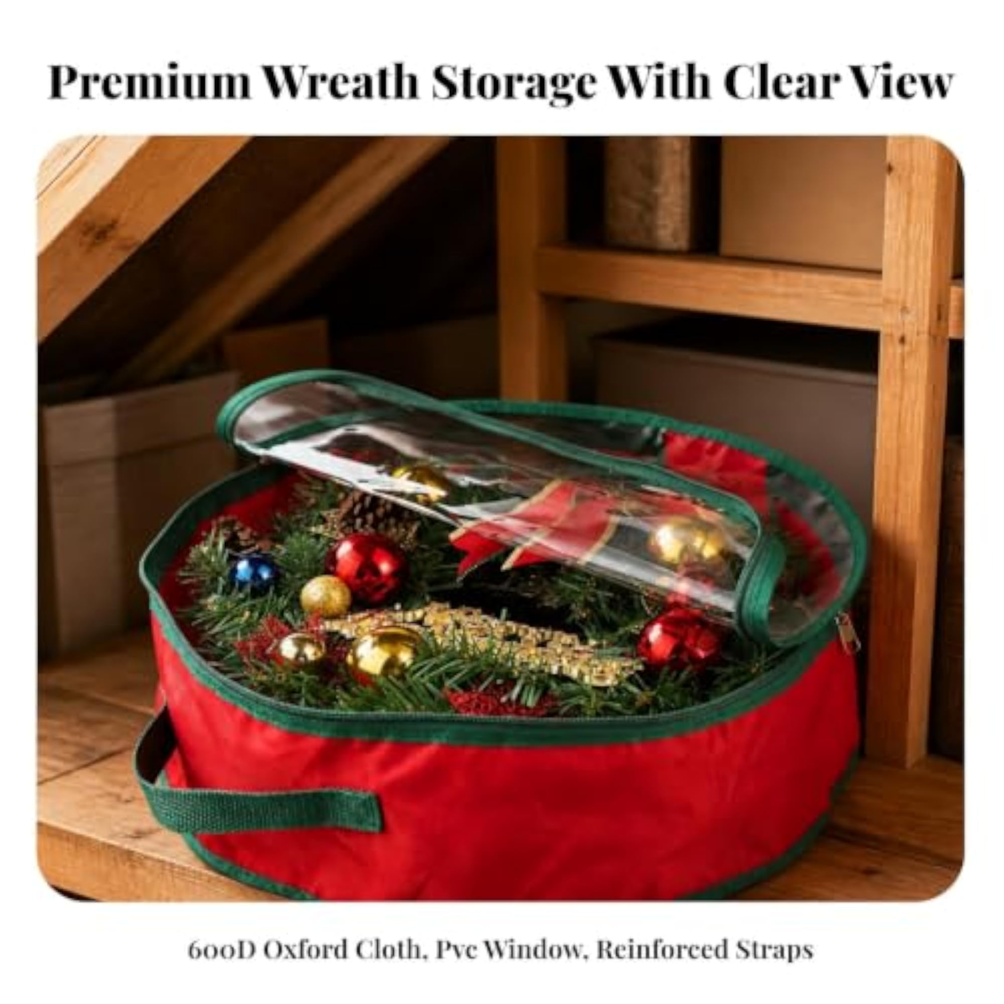 Dust-Resistant Wreath Storage Bag, 600D Oxford Material