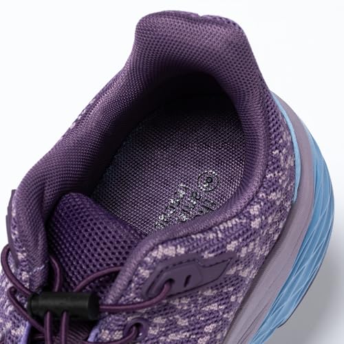 Purple Paw Print Cushioned and Supportive Walking Shoes with Bungee Laces Shock Absorbing Sole for Women 6