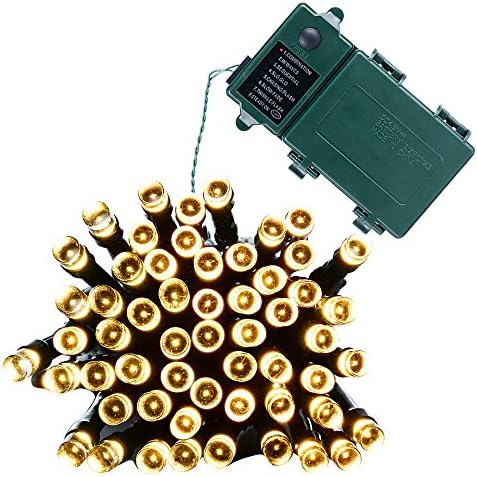 Joomer 50 LED Christmas Battery String Lights, Warm White