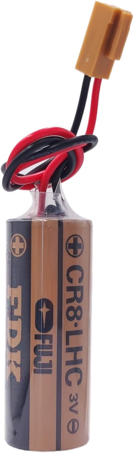 CR8.LHC Ersatz-Akku für Fuji FDK CR8-LHC SPS-Controller, 3 V, 2600 mAh, nicht wiederaufladbar, mit braunem Stecker, 10 Stück