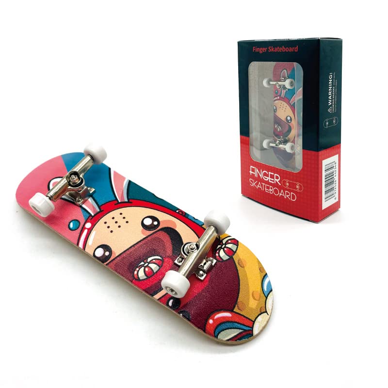 Patineta de dedo de madera de arce, fingerboard finger skateboard board ruedas profesionales con rodamientos, mini juguete de dedo para adultos y niños (AA9)