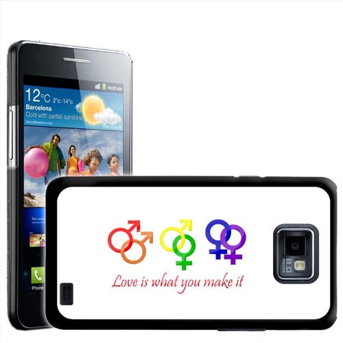 Fancy A Snuggle Coque pour Samsung Galaxy S2 i9100 Motif LGBT Inscription Love is What You Make it Cover
