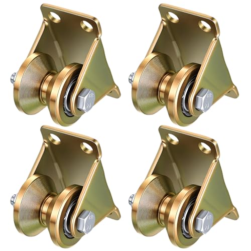 4 PcsPoleas para cable de acero, Poleas de carga, Poleas para Cuerdas con Ranura en V 6mm, Polea con Rodamientos de Bolas para cabrestante, Tendederos, Puertas enrollables, sistemas de polipastos