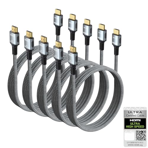Image of Certified HDMI 2.1 Cable 5-Pack,6FT HDMI 8K Cord Multi Pack