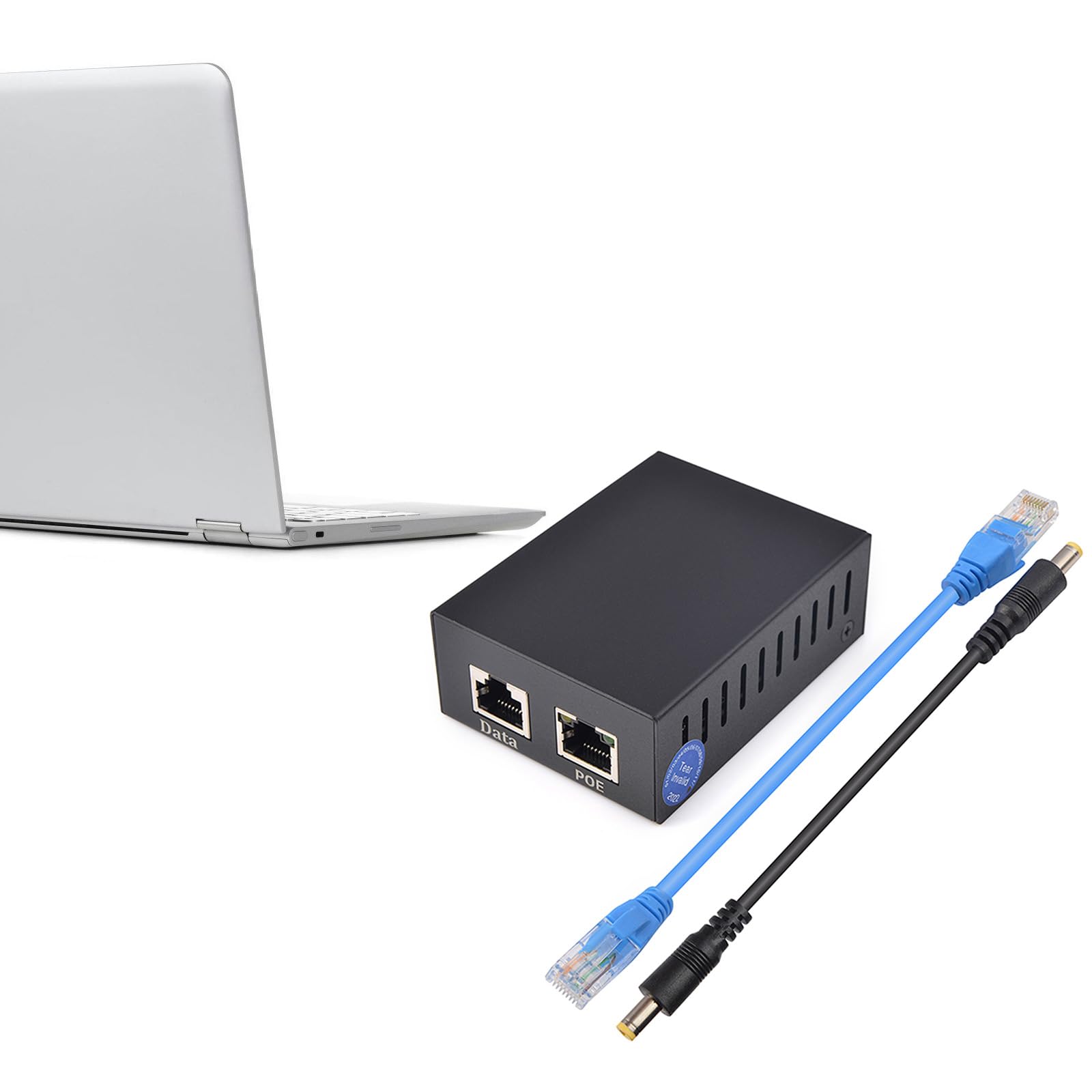 Boîtier répartiteur d'alimentation Ethernet 12 V 5 A Boîtier en métal RJ45 Séparateur d'alimentation pour appareils réseau via Ethernet Splitter