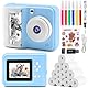 Kinderkamera Sofortbildkamera 1080P 2,4 Zoll Bildschirm Sofortbildkamera Kinder mit Druckpapier & 32GB TF Karte, Digitalkamera Kinder mit bunten Stiften Geschenk für Kinder 3-12 Jahre
