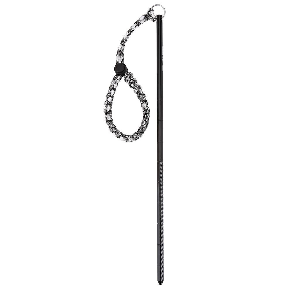 Tbest Puntero de Buceo,Barra de Buceo Palo Ligera Diving Stick Aleación de Aluminio Ruido Hacedor Cosquillas Varilla de Palo Puntero con Cordón de paracaídas para Submarinismo Snorkel(Negro)