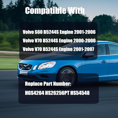 Image of GXARTS Engine Head Gasket Set HS26256PT HS54548 HGS4264 Compatible with Volvo S60 V70 XC90 C70 S70 2.4L-2.5L L5 DOHC 2000-2009 9458534 271802 1397381 9443896 9443896 9135513 3531017 9404726