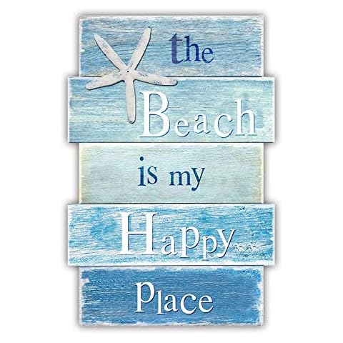 MODE HOME Coastal Wall Decor for Home, Beach Wall Art Wooden Hanging Sign with Starfish Element, Perfect Beach Themed Room Decor and Ocean Decor for Bathroom Bedroom Coastal Living Spaces 11.5" x 17" Cover