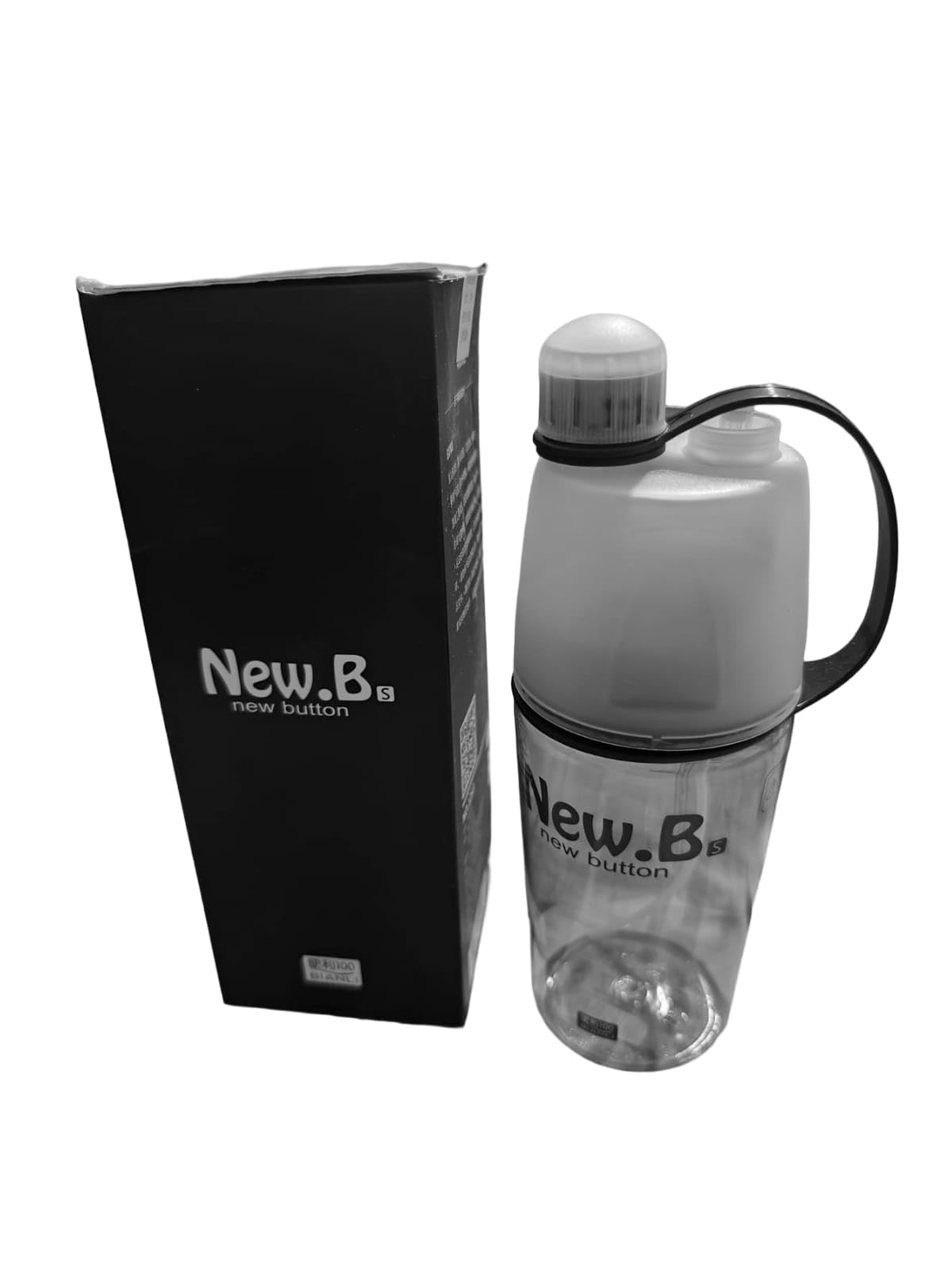 New.B Sports Mist Spray Water Bottle, 2 in 1, Portable 400ml, Grey, with Sipper for Gym, School Office Workout for Outdoor Sports, Cycling, Camping & Hiking New B Portable Water Bottle 1 Pcs-image-44