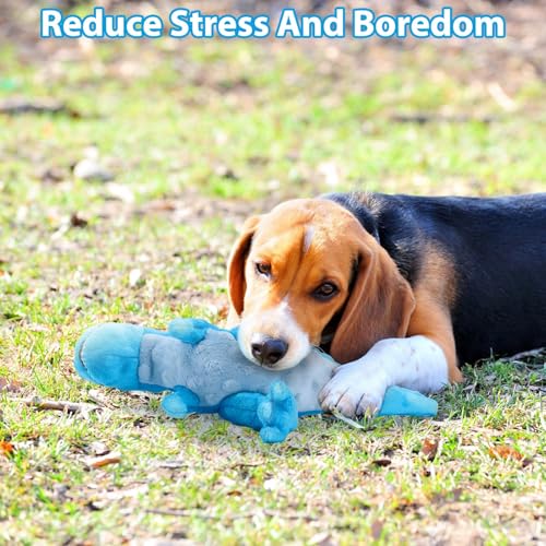 IOKHEIRA Interaktives Hundespielzeug, quietschendes Hundespielzeug, für interaktiven Spaß, mit Baumwollmaterial und Quietscher (Blau)