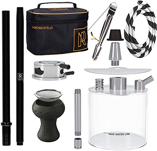 Shisha Set Klein M. ROSENFELD - Mini Shisha To Go mit Tasche & Premium Shisha Zubehör [Shisha Kopf Set mit HMD Smokebox… – Bild 3