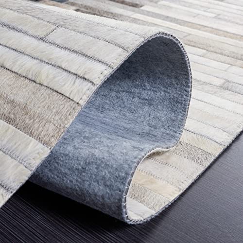 Tapete decorativo SAFAVIEH Studio Leather 6' x 9' gris y marrón miniatura 6