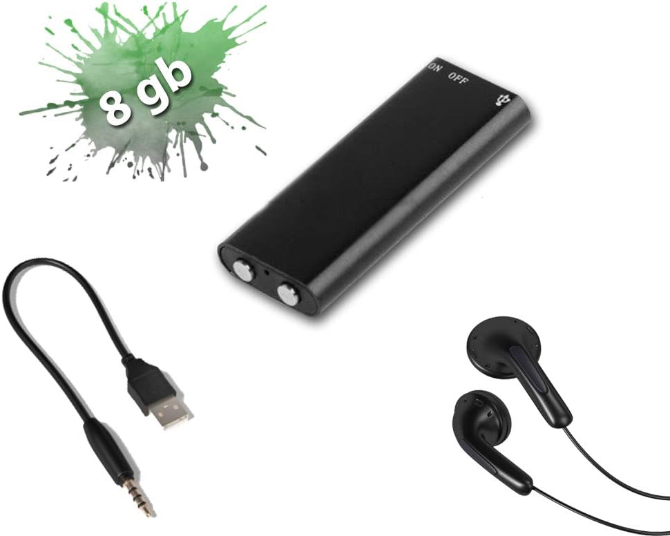 Wiiguda@ 8 GB USB Mini Voice Recorder Portable Spy Recording Devices MP3 Multifunctional For Lectures Interviews Student Courses Collecting Evidence