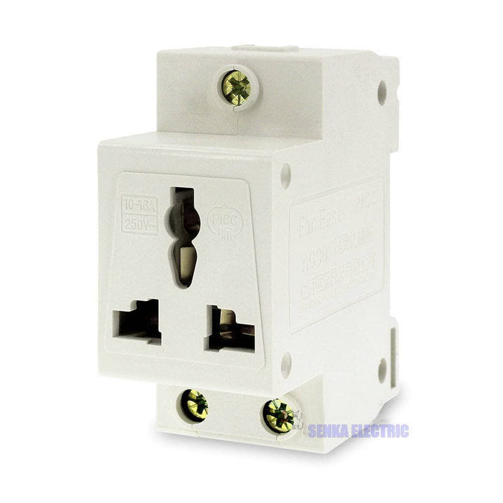 EU US Din Rail Modular Socket for Switchgear 3 Pins Extention Distribution Box Power Socket 10-16A 250V